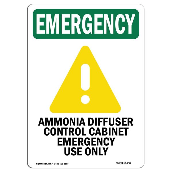 Signmission OSHA EMERGENCY, 10" Height, Decal, 10" H, Portrait, OS-EM-D-710-V-10438 OS-EM-D-710-V-10438